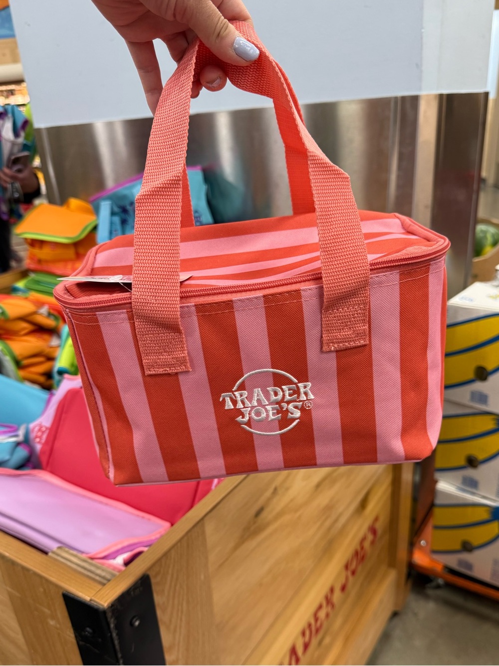 Trader Joe’s 2026! New Mini Insulated Bags Summer Fun Colors Pink Stripes💕
